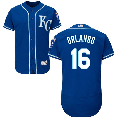 Royals #16 Paulo Orlando Royal Blue Flexbase Authentic Collection Stitched MLB Jersey - Click Image to Close